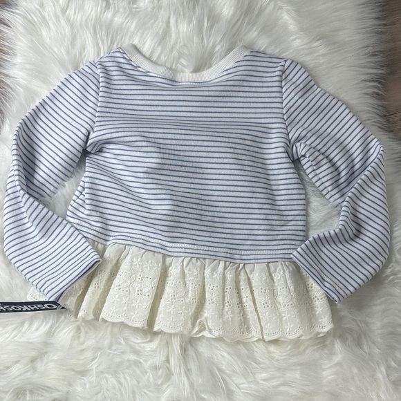 OshKosh B'gosh Blue and White Striped Long Sleeve Top - Picture 5 of 5